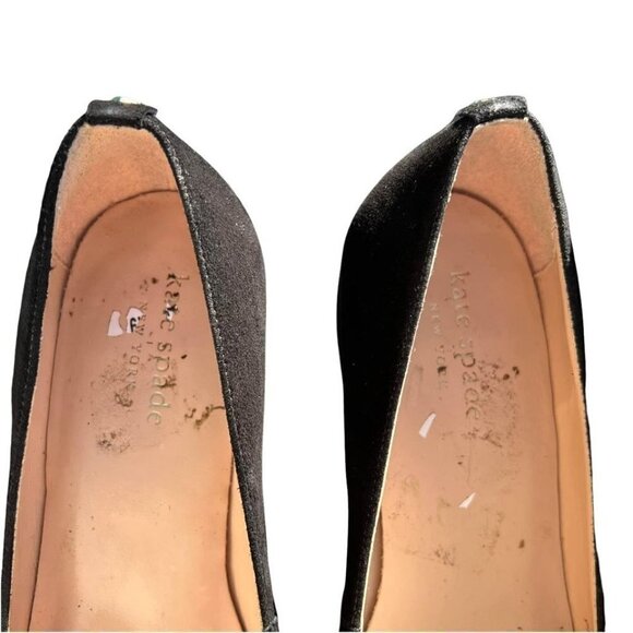 KATE SPADE Pauline Black Suede Slip On Bow Heels - Picture 3 of 7